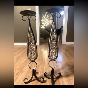 A set of beautiful candle holders. They are very well made